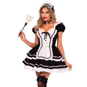 Four Piece Maid to Flirt Costume for Women